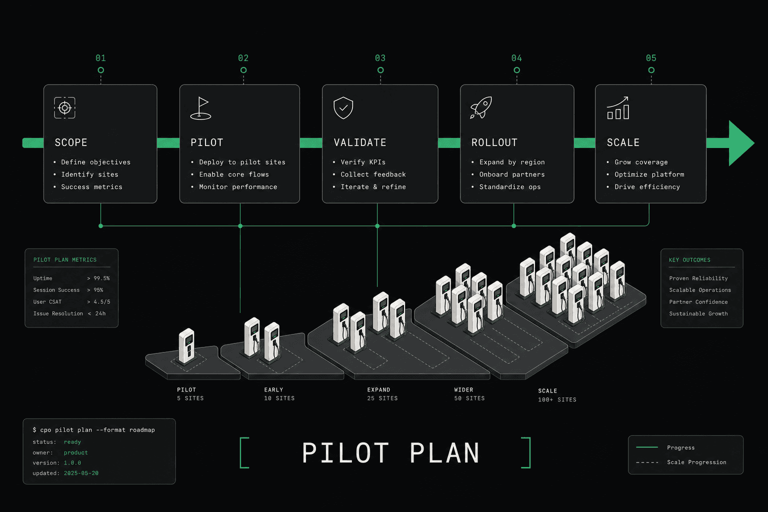 Illustration of the OCPP protocol, relevant for an article about EV charging software pilot plans.